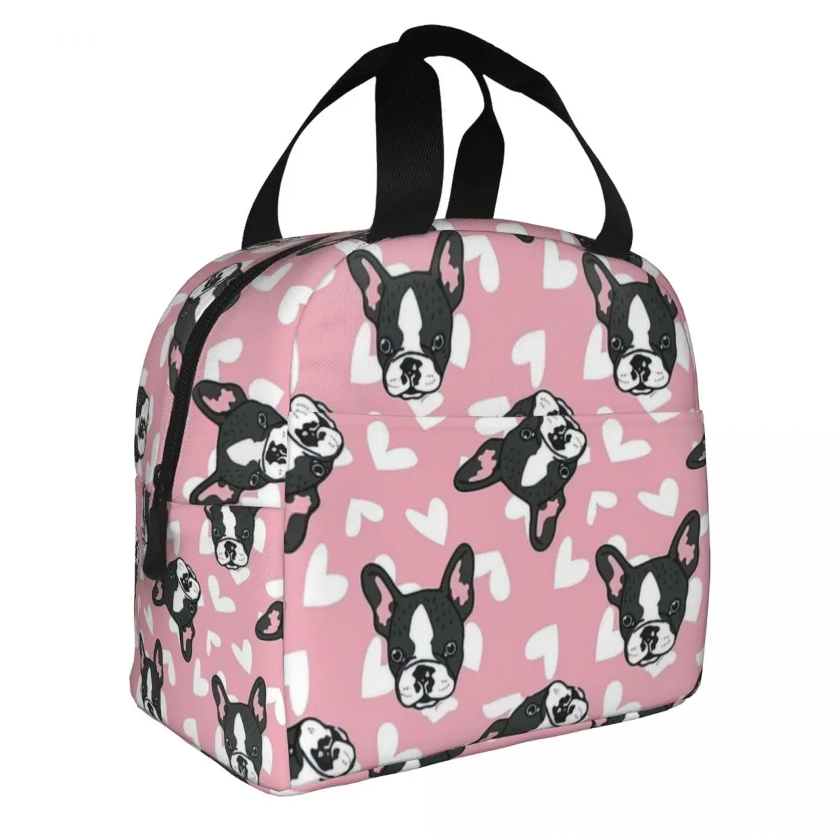 French Bulldog Lunch Bento Bags Portable Aluminum Foil thickened Thermal Cloth Lunch Bag for Boys and Girls