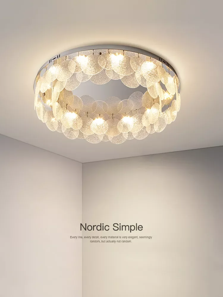 

NEW2023 Modern Luxurious Crystal Ripple Living Room Ceiling Light Simple Atmosphere Nordic Dining Room Master Bedroom Led Ceilin