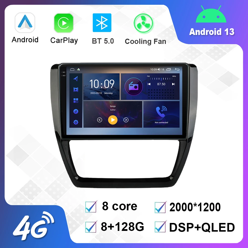 

9 Inch Android 12.0 Multimedia Player Auto Radio For VW Volkswagen Jetta 6 2005-2018 GPS Carplay 4G WiFi DSP Bluetooth