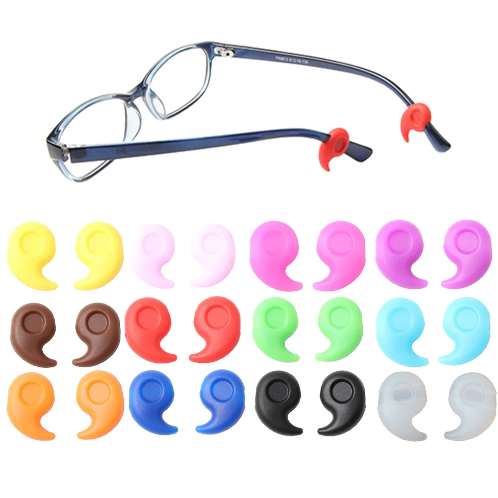 

12 Pairs Ear Grips Glasses Eyeglasses Temple Tips Retainers Hook Anti- Sock Pieces Silicone Set Sleeve Clip