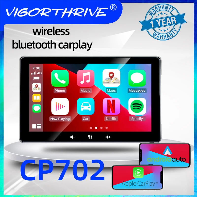 

Portable Universal 7'' 2.5D IPS Touch Screen Car Head Support MirrorLink Multimedia BT5.0 Wireless Reversing Camera Carplay AUX