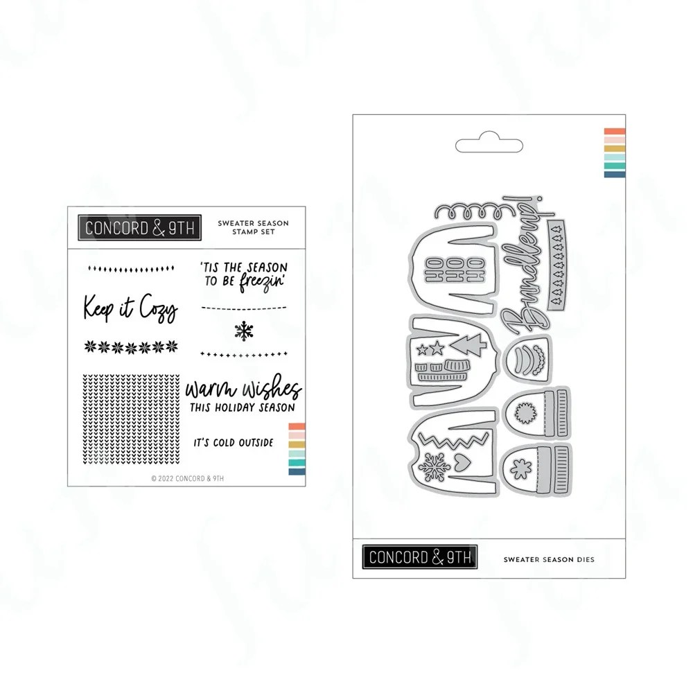 

2023 Winter Metal Cutting Dies Stencils DIY Scrapbooking Photo Album Decoration Embossing Paper Card Sweater Season Stamps Sets