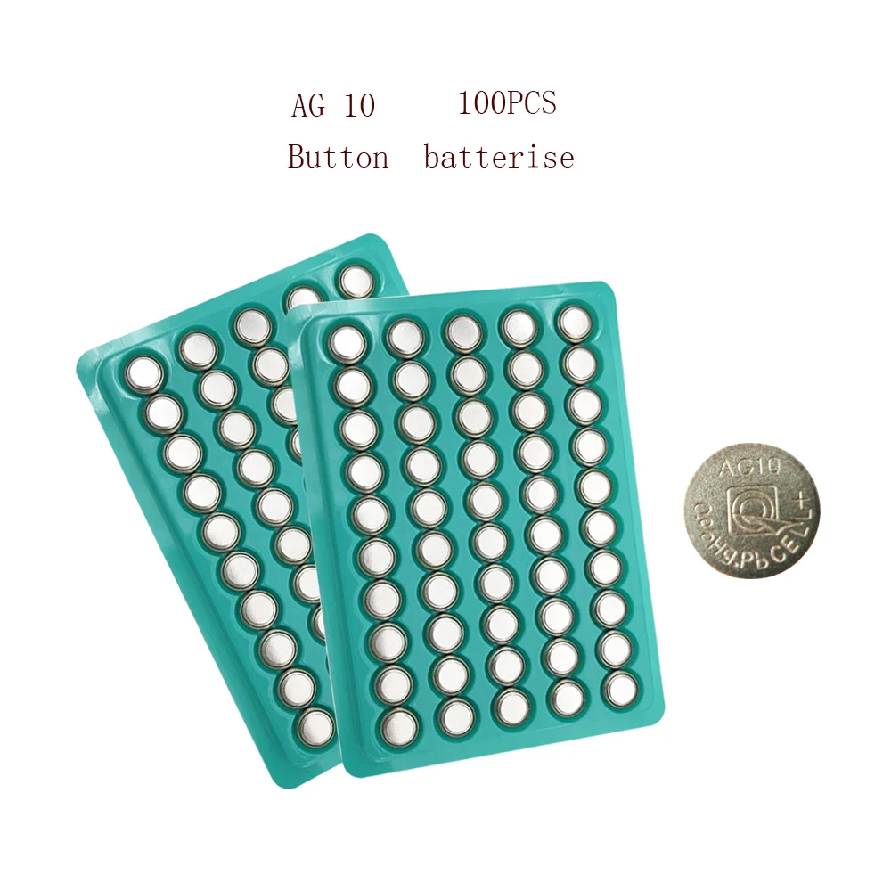 AG10 100 шт. 150 мАч AG 10 1,5 в Кнопочная батарея L1131 SR1130 189 LR54 кнопочные батареи для мелких электронных устройств запчасти