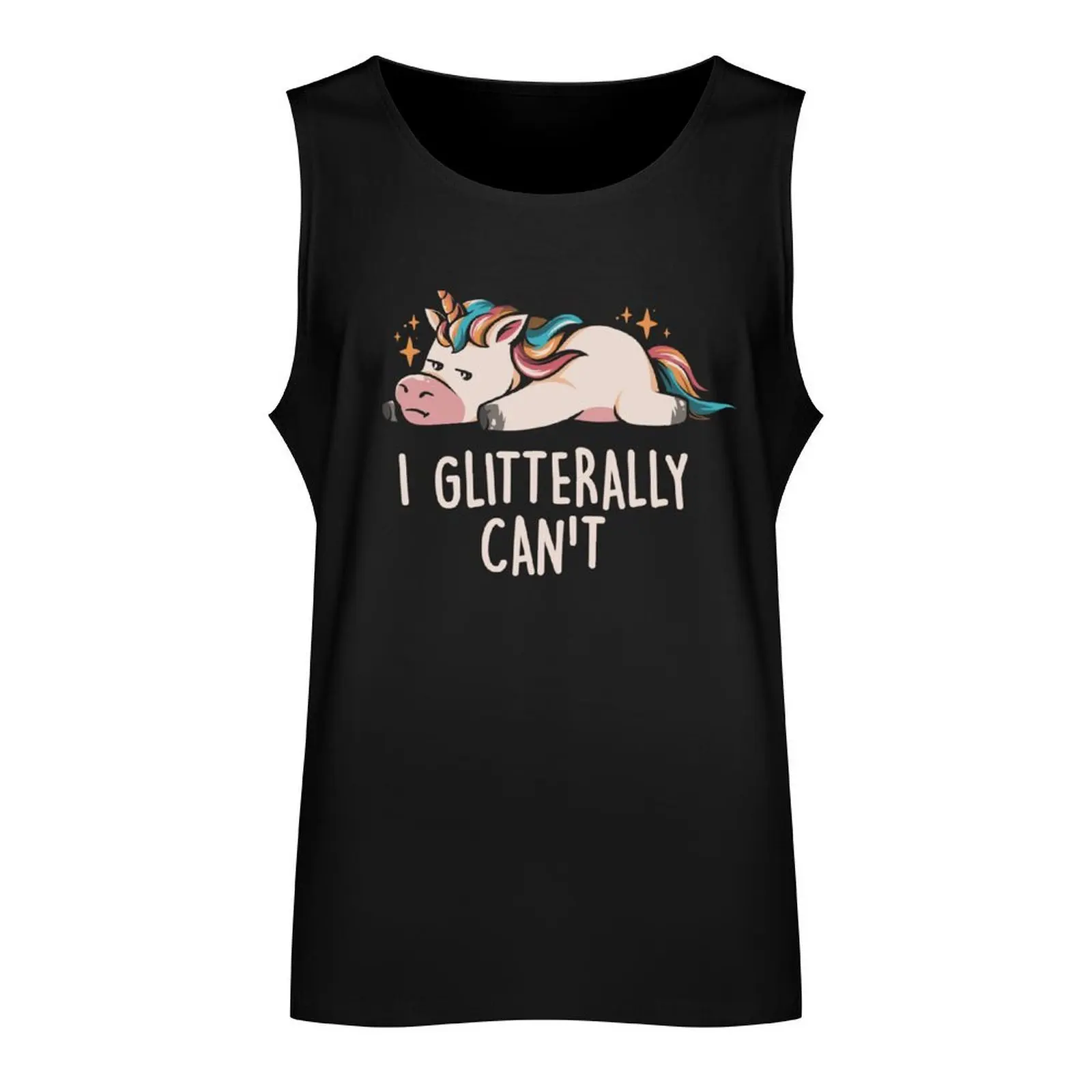 Glitterally Can't - Ленивый забавный единорог подарочная майка спортивные футболки для