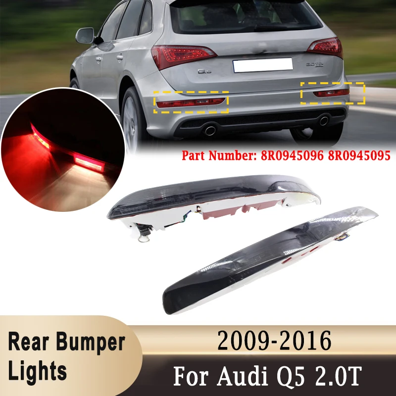 

Автомобильный задний бампер, стоп-тормоз, фонарь заднего поворота с 4 проводами лампы для Audi Q5 2009-2016, черный, левый, правый 8R0945096 8R0945095