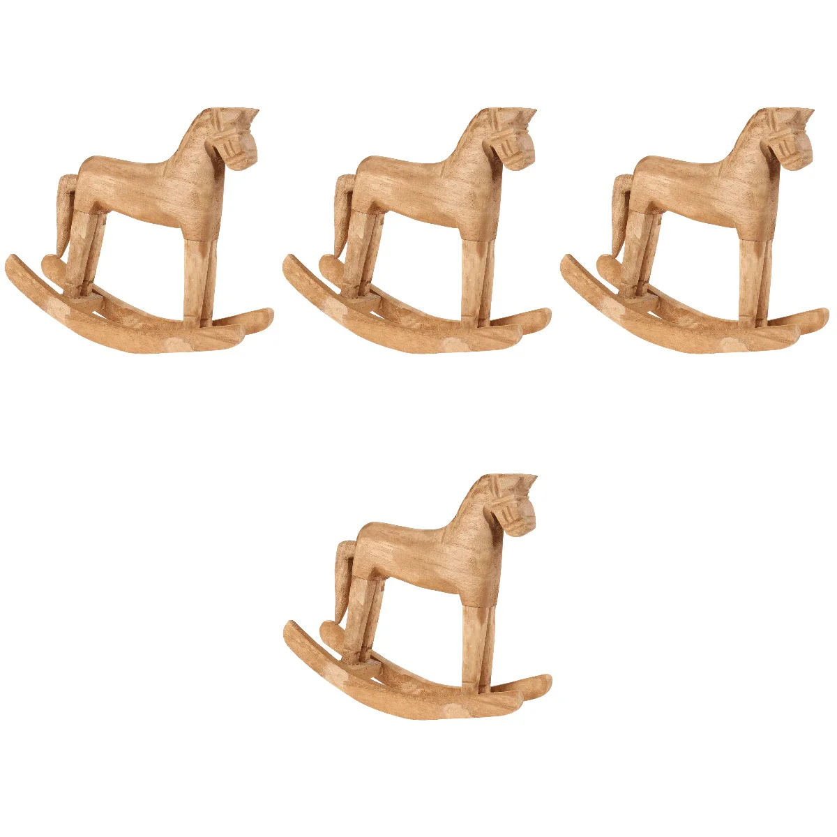 

4x Toddler Rocking Horse Sprinting Horse Figurines Table Decoration Baby Rocking Horse Wood Rocking Horse for Toddlers