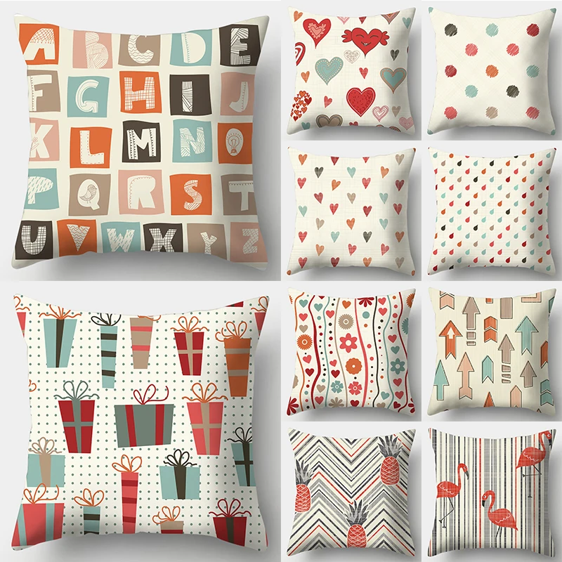 

Cute Pattern Pillow Case Cute Letter Gift Pillowcase 40x40 Cm Bed Sofa Boy Girl Kid Gift Bedroom Room Aesthetics Pillow Covers
