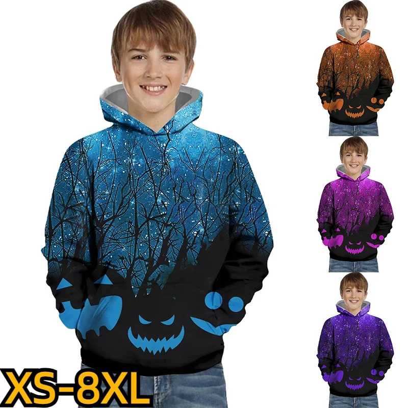 

Детский пуловер с капюшоном и круглым вырезом, с 3D-принтом