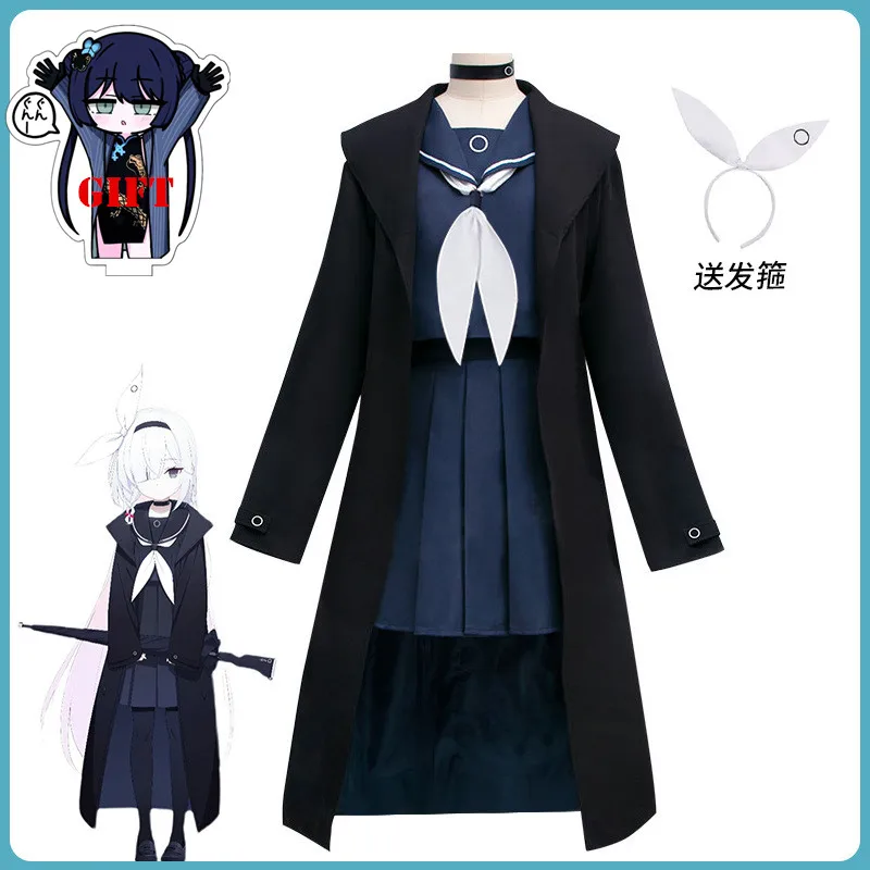 

Arona Cosplay Anime Blue Archive Costume Girls School Dress Uniform Trench Tops Skirt Jacket Halloween Carnival Party Suit S-XL