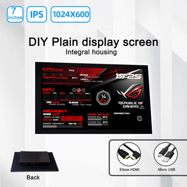 

5/7 дюймовый сенсорный ПК чехол с динамическим дисплеем, контролем температуры, вспомогательный экран Aida64, вторичный экран компьютера, аппар...