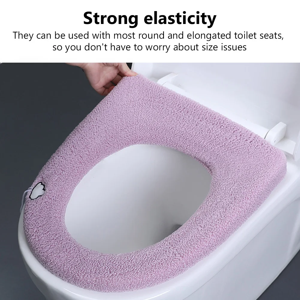 

Universal Winter Warm O-shape Pad Bidet Cover Plush Toilet Seat Pure Color Soft Closestool Mat Washable Bathroom Accessories 1Pc