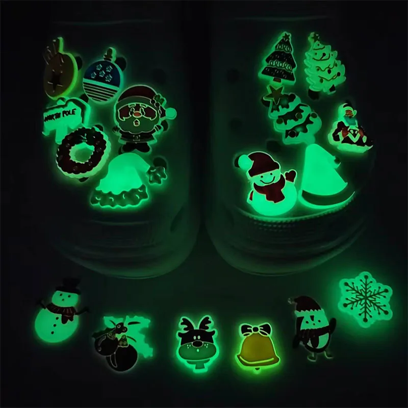 

Luminous Croc Christmas Shoe Decoration Supplies Ornaments Shoes Accesories Jibz Set Decorations For Teenager