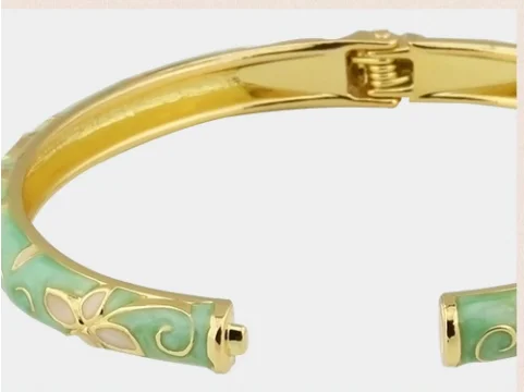 Овальные эмалированные филигранные тонкие браслеты Lucky с четырьмя листочками