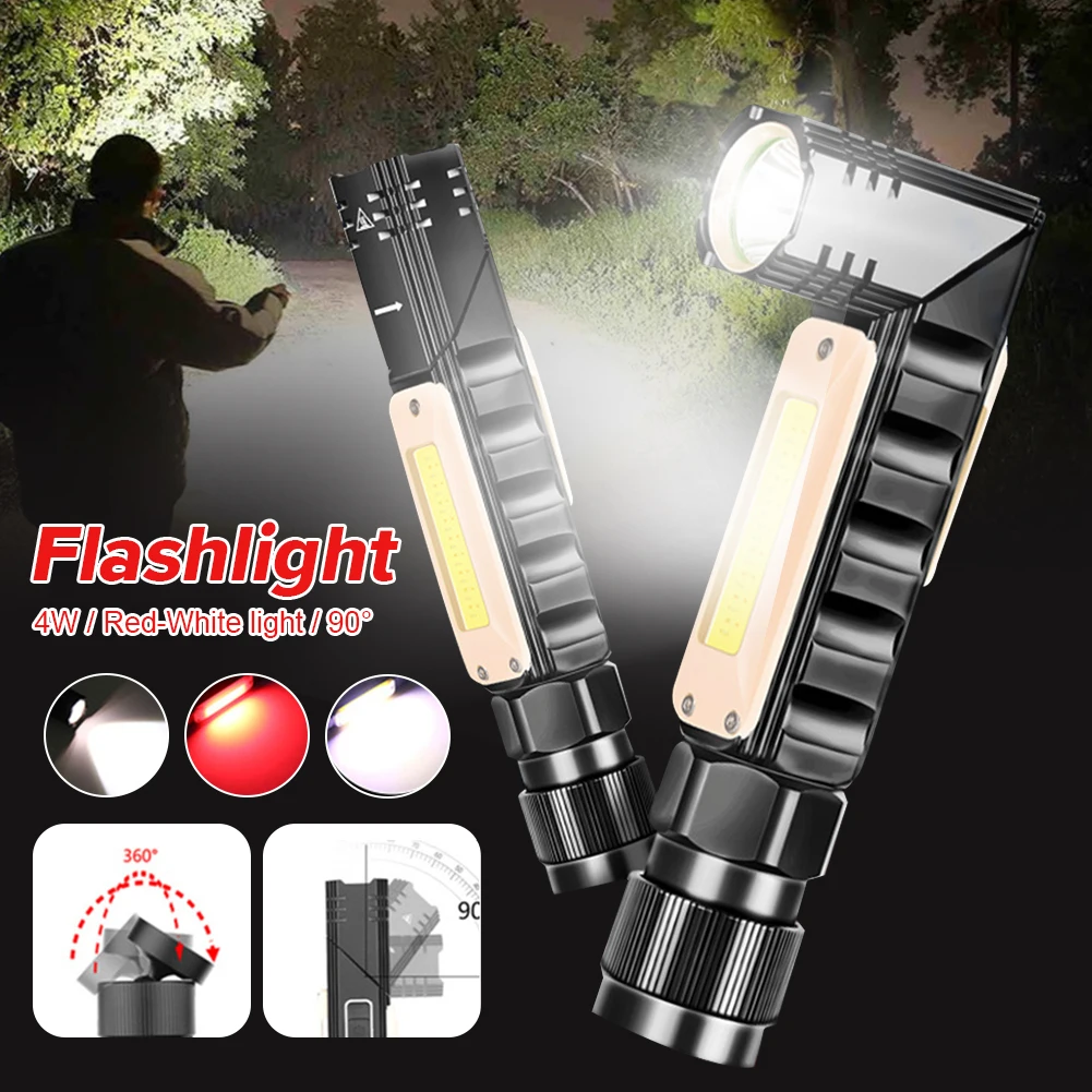 

Portable Handheld Flashlight XPG COB High lume Aluminum LED Outdoor Torch Light Adjustable 90° Rotary 5 Mode with Magnetic Base