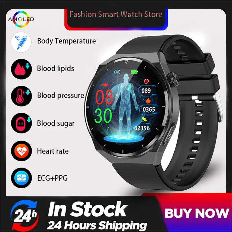 

2023 New health smartwatch men's ECG+PPG non-invasive blood sugar measurement blood oxygen monitoring Suitable for IOS, Huawei