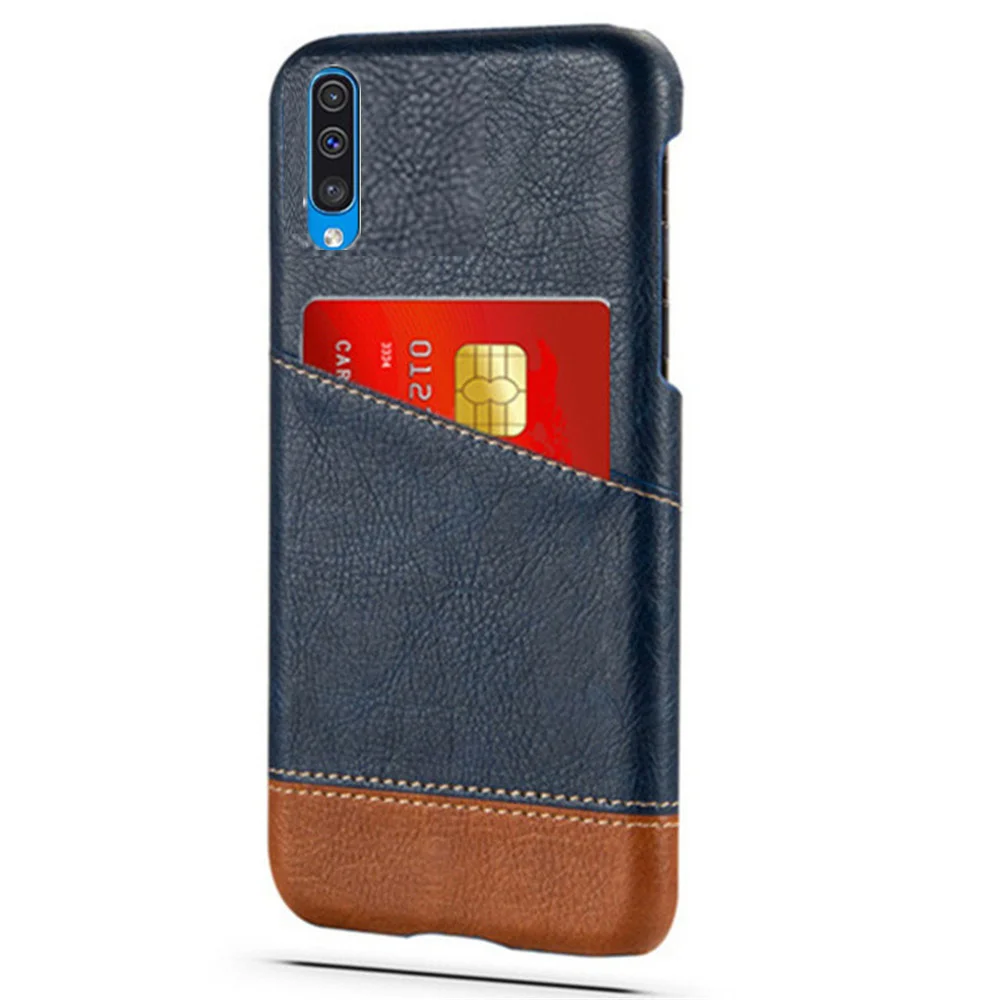 

Slim Case For Samsung Galaxy A50 A70 2019 Case Card Slot Holder Mixed Splice PU Leather Cover For Samsung A70 A705F A50 A505F