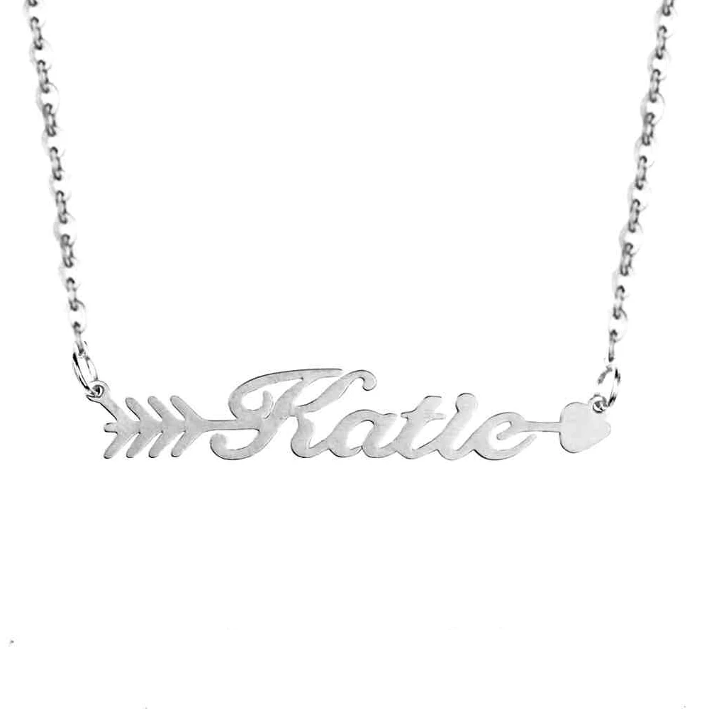 Персонализированное ожерелье из нержавеющей стали с надписью стрелы амупида на