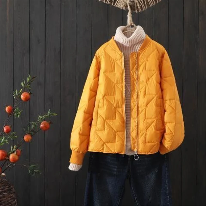 Winter Thin Down Jacket Women Ultralight Down Jacket 2022 Autumn Winter Slim Short Warm White Duck Down Coat Portable Outerwear