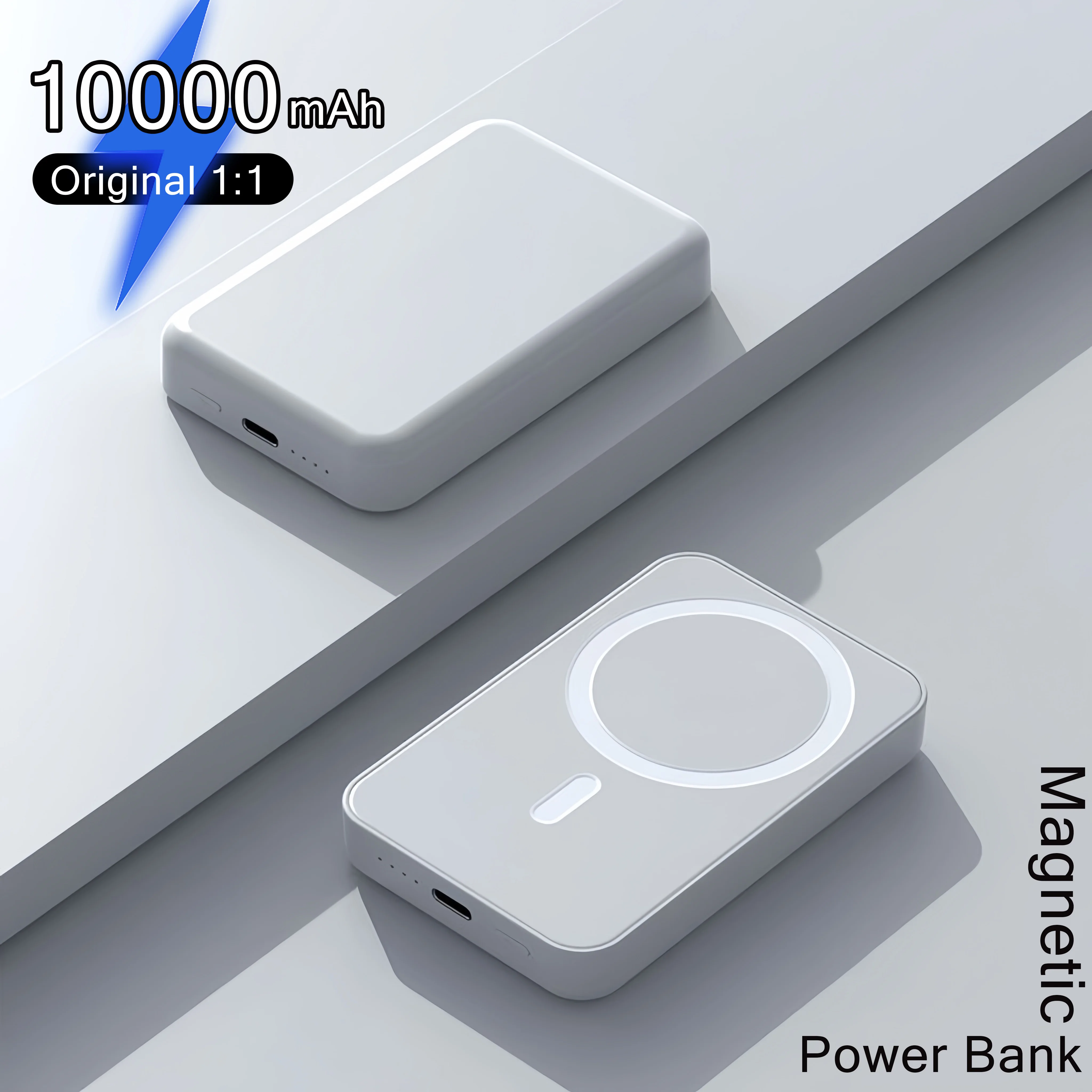 

10000mAh Magnetic Power Bank 10W Fast Charging Powerbank Wireless Battery Portable With Window Free Shipping For Apple iPhone 14