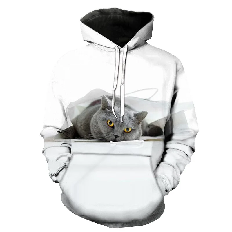 

2022 Cartoon Kawaii Hoodies 3D Printed Cat Hoodie Oversize Mens Women's Sweatshirt Pullover Long Sleeve Hooded Sweatshirts Tops