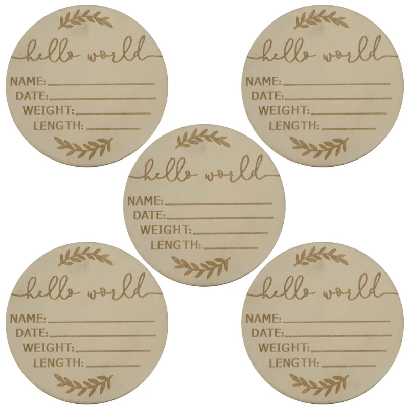

Wooden Monthly Milestone Photo Cards Baby Announcement Cards Prop Discs Gift