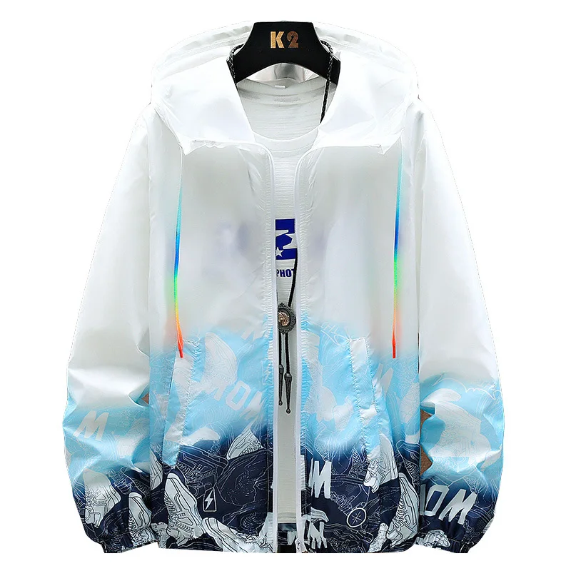 Summer Thin Breathable Loose Sunscreen Clothing Couples Wear Trendy Brand Hooded Clothing Sunscreen Jacket Trendy Men's Clothing