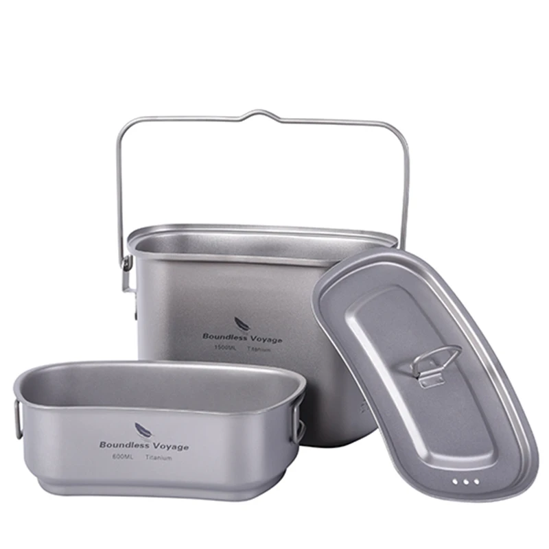 Титановая посуда Boundless Voyage для кемпинга столовая набор приготовления пищи