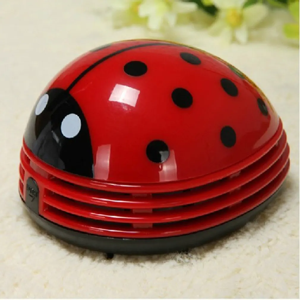 

Mini Size Lovely Cute Cartoon Ladybug Shape Desktop Vacuum Cleaner Home Office Keyboard Dust Collector Cleaner