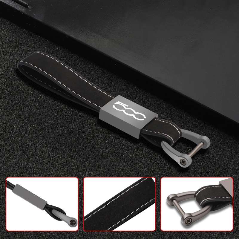 Кожаный брелок с логотипом автомобиля на заказ для ключей Fiat Abarth 500 500l 500X 500e 500c