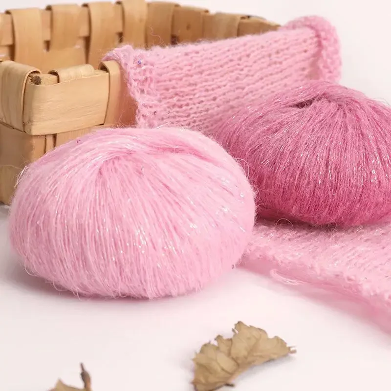 Блестящая шелковая пряжа с блестками