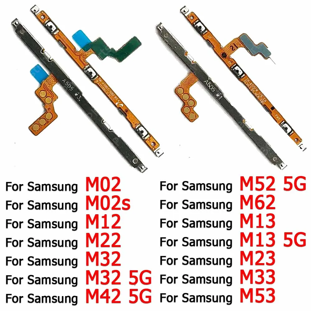 

Mute Key Volume Power On Off Cable For Samsung Galaxy M52 M62 M13 M23 M33 M53 5G M02 M02s M12 M22 M32 M42 Flex Cable Replacement