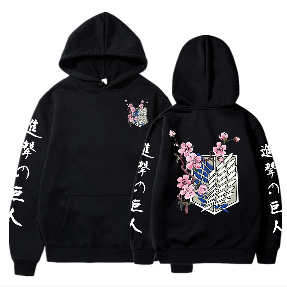 Anime Hoodie Attack on Titan Hoodies Men Women Sweatshirts Harajuku Oversized Sweatshirt Pullover Streetwear Hip Hop Clothing