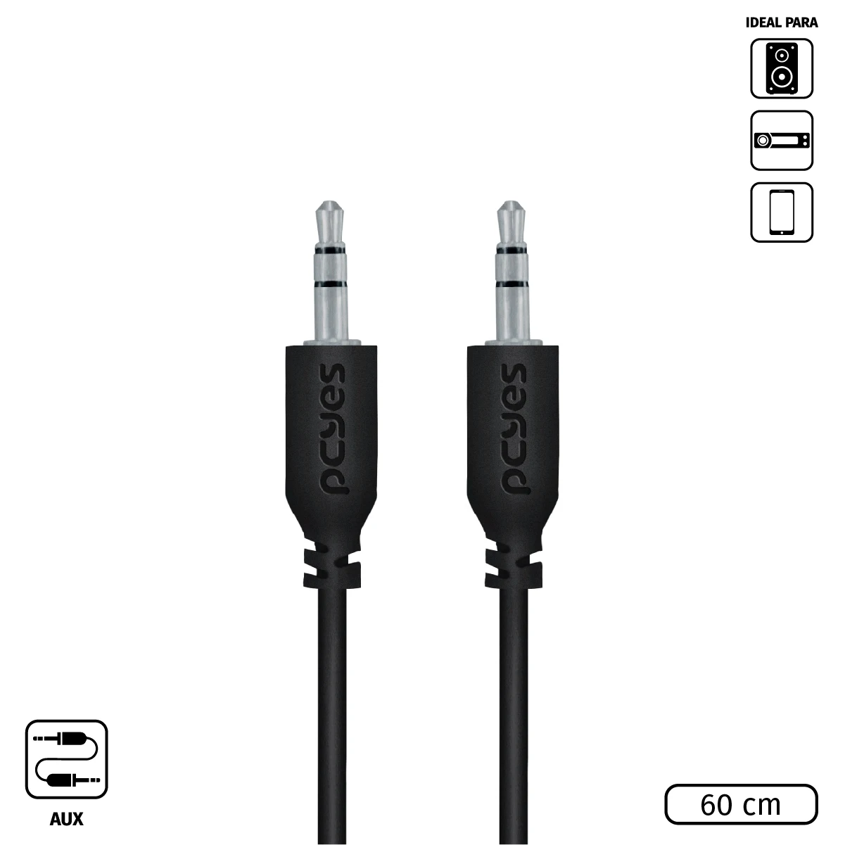 

CABLE P2 3.5MM MALE FOR P2 3.5MM MACHO 28AWG PURE COPPER 60 CM - P35M-06