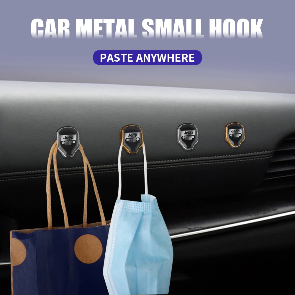 

Car Badge Styling Small Hooks USB Cable Key Storage Hanger Auto Accessories For JEEP Renegade Wrangler Compass Cherokee Grand 10