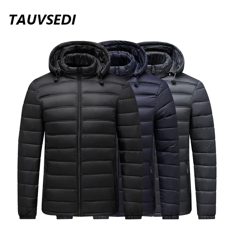 

Мужская теплая куртка, черная Водонепроницаемая парка с защитой от ветра, однотонная верхняя одежда, повседневная куртка большого размера для осени и зимы,