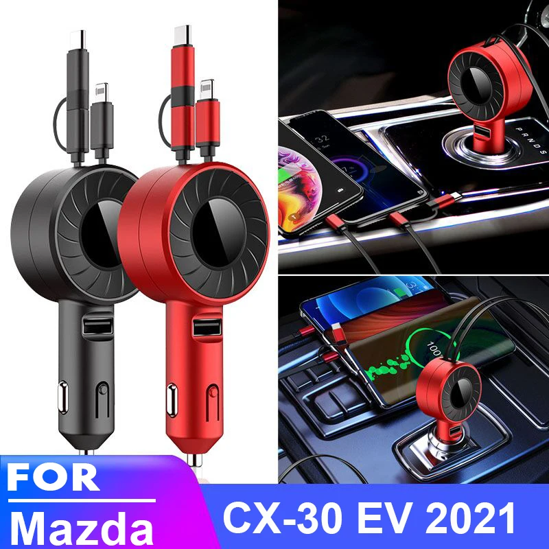 

USB Type C Car Charger for iPhone Android HUAWEI HONOR Xiaomi POCO X3 Pro Redmi Samsung Galaxy OnePlus for Mazda CX-30 EV 2021