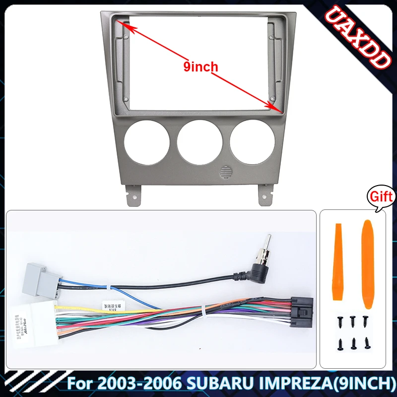 

9-дюймовый автомобильный радиоприемник для SUBARU IMPREZA 2002-2020, Android, стерео, аудио экран, мультимедийный видеоплеер, кабели, жгут, рамка
