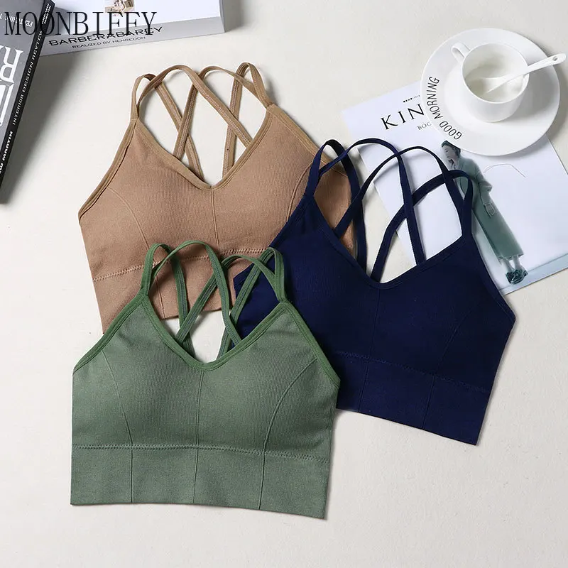 

Breathable Sports Bra Anti-sweat Fitness Top Seamless Yoga Bra Shockproof Crop Top Women Push Up Sport Bra Gym Workout Top