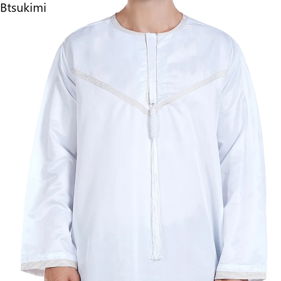 Muslim Men Ramadan Clothing Jubba Thobe Long Dress Pakistan Dubai Arab Djellaba Kaftan Abaya Islamic Prayer Robe Worship Service