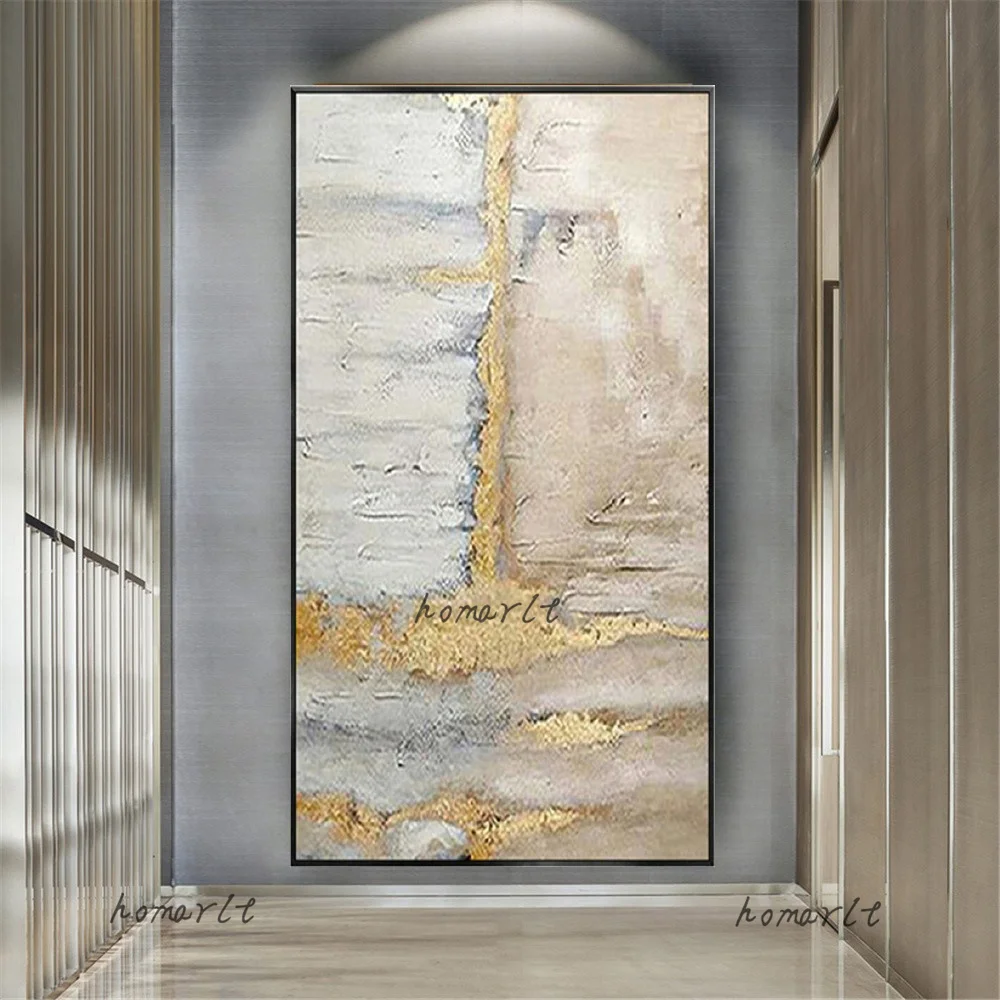 Ручная роспись акриловый холст Современная новая абстрактная Золотая картина