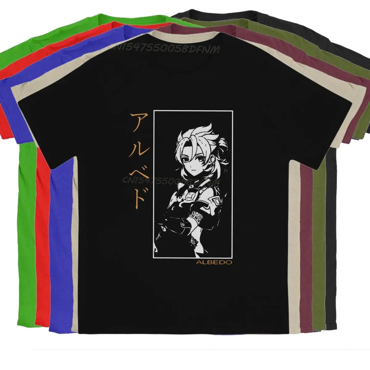 

Albedo Men's T-shirts Genshin Impact Game Vintage Tees Men T Shirts Camisas T-Shirts Male Pure Cotton Oversized Men Clothing