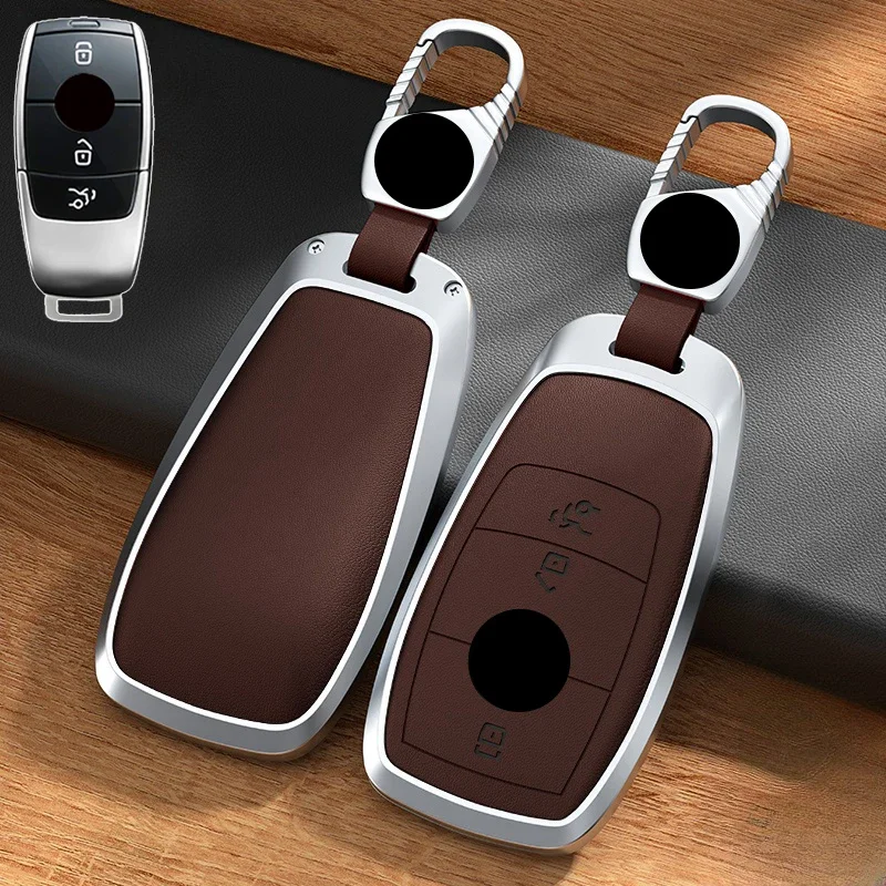 Кожаный Автомобильный Брелок с дистанционным управлением из алюминиевого