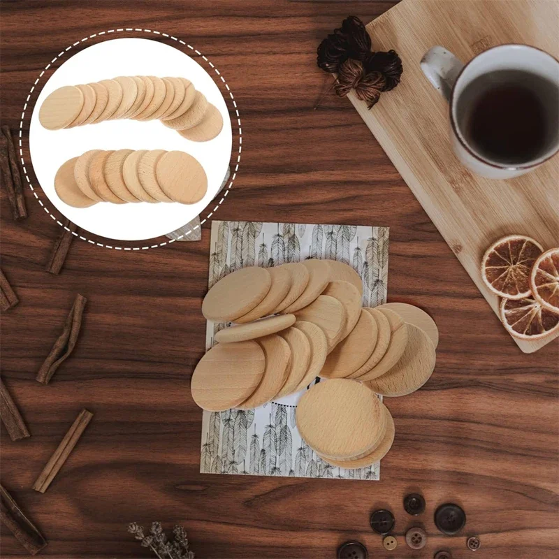 10 шт. 3 8 см незавершенные деревянные пустые диски ломтики монет жетоны для DIY