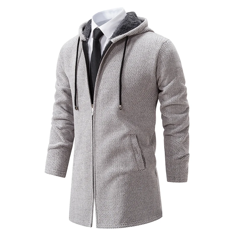 Мужская куртка-свитер 2024 осень и зима новая теплая повседневная вязаная