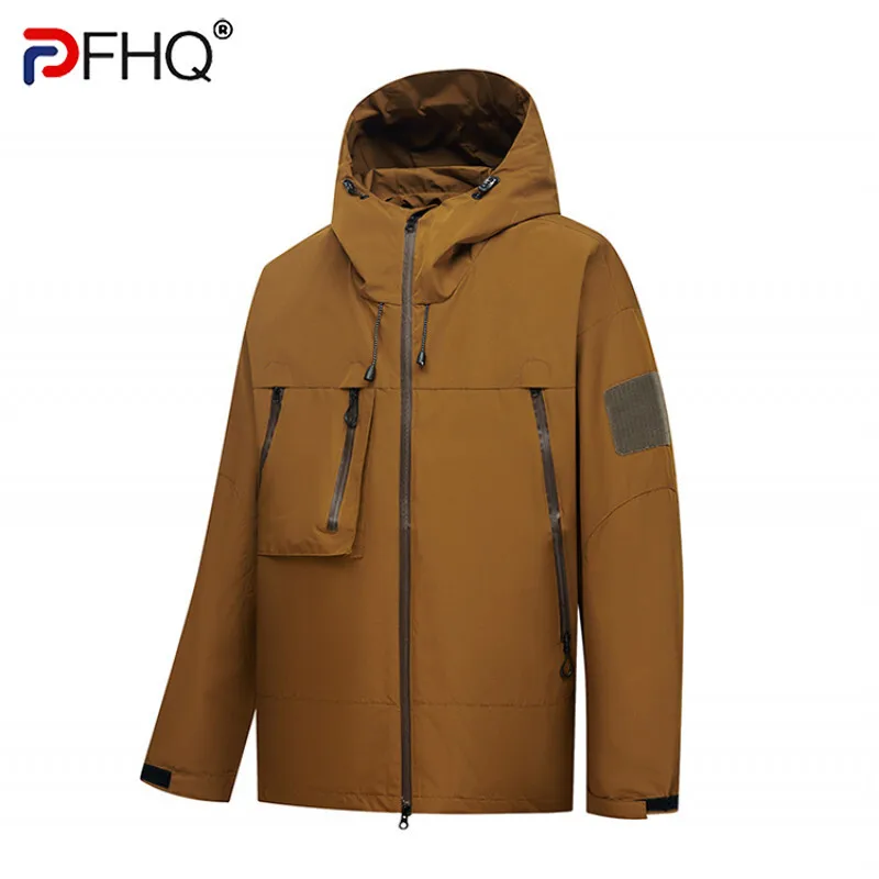 PFHQ 2024 осенняя свободная мужская куртка большого размера с капюшоном на молнии