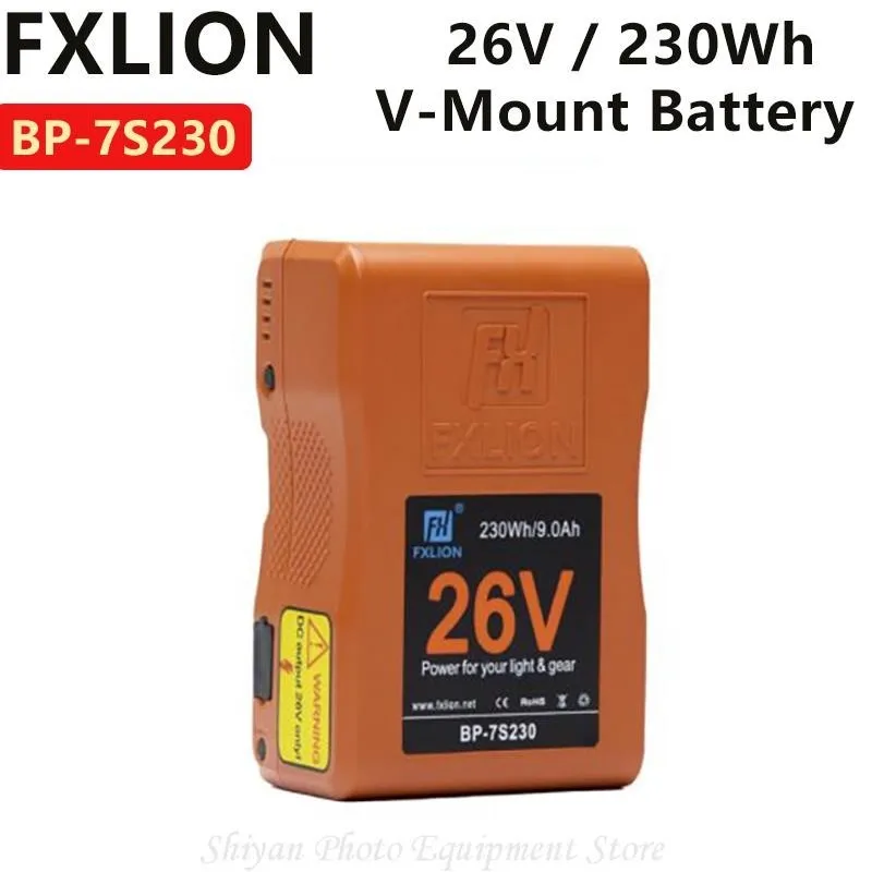 

FXLION BP-7S230 V-Mount Battery 26V / 230Wh Camera Lithium Battery Power for your Light and Gear