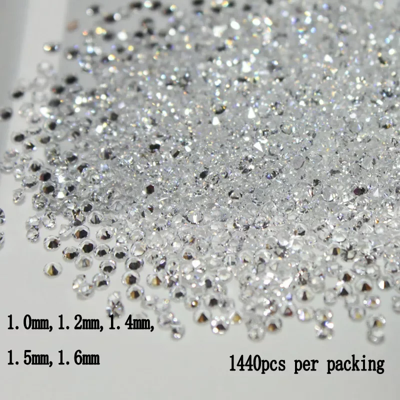 

2021 New All Sizes 1440pcs Crystal Chaton Nail Art Rhinestone Micro Manicure Decoration Tiny Mini Rhinestones Glass
