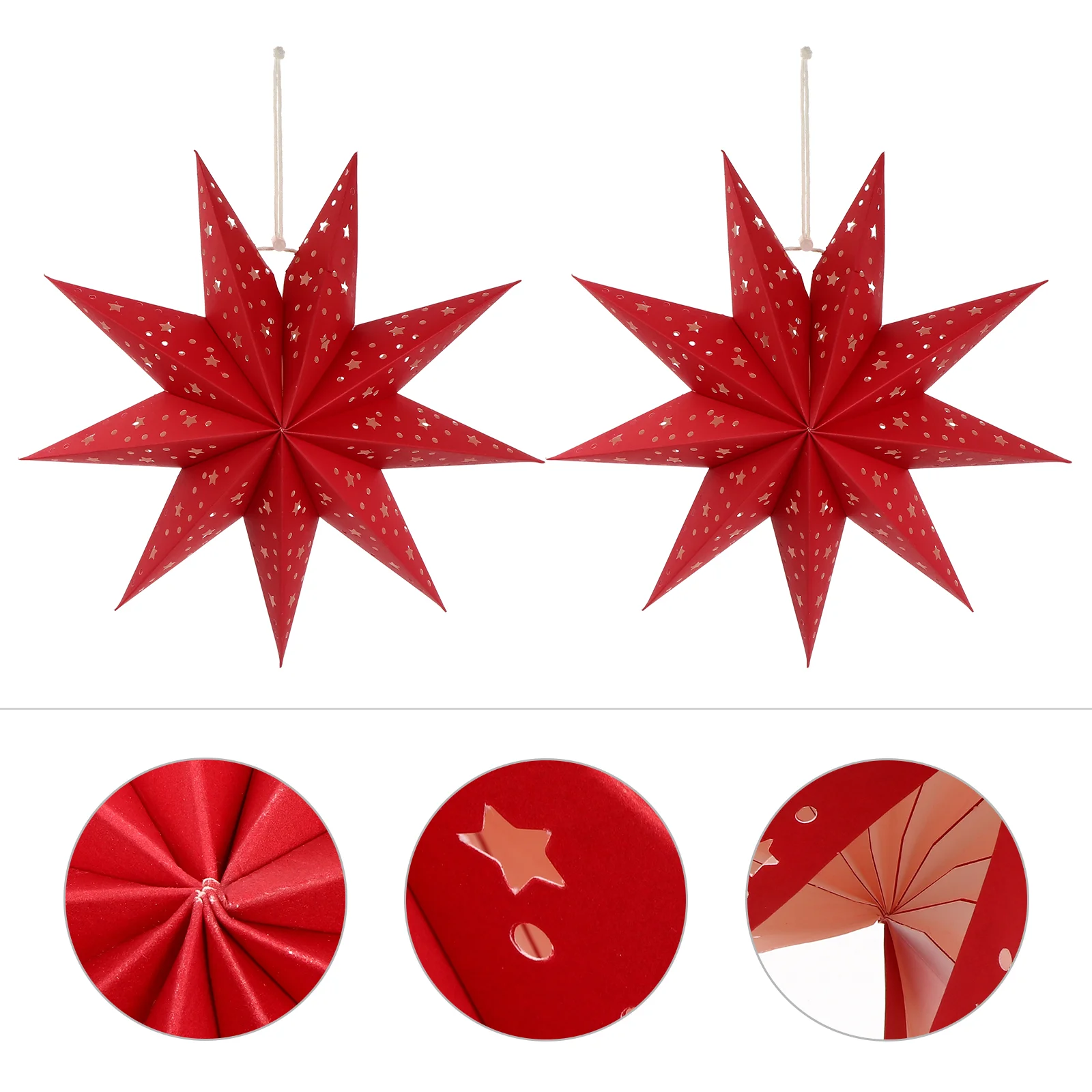 

Star Paper Christmas Lantern Hanging Lampshade Shade Stars Lamp Decorations 3D Light Lanterns Decorative Ceiling Lights Hollow