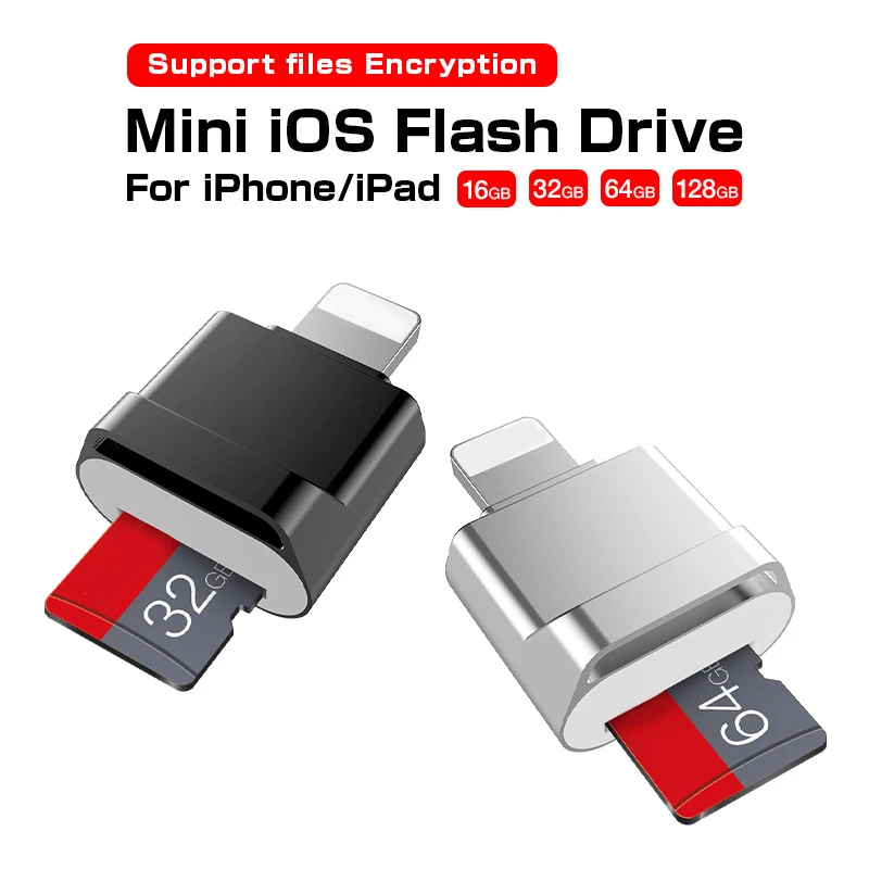 

Mini OTG Adapter Micro SD TF Card Reader For iOS 16 15 14 Above System External Memory Card Reader For iPhone 14 13 12 11 ProMax
