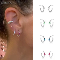 crmya gold silver plated hoop earrings for women color cz zircon piercing trend womens stud earrings 2022 jewelry wholesale